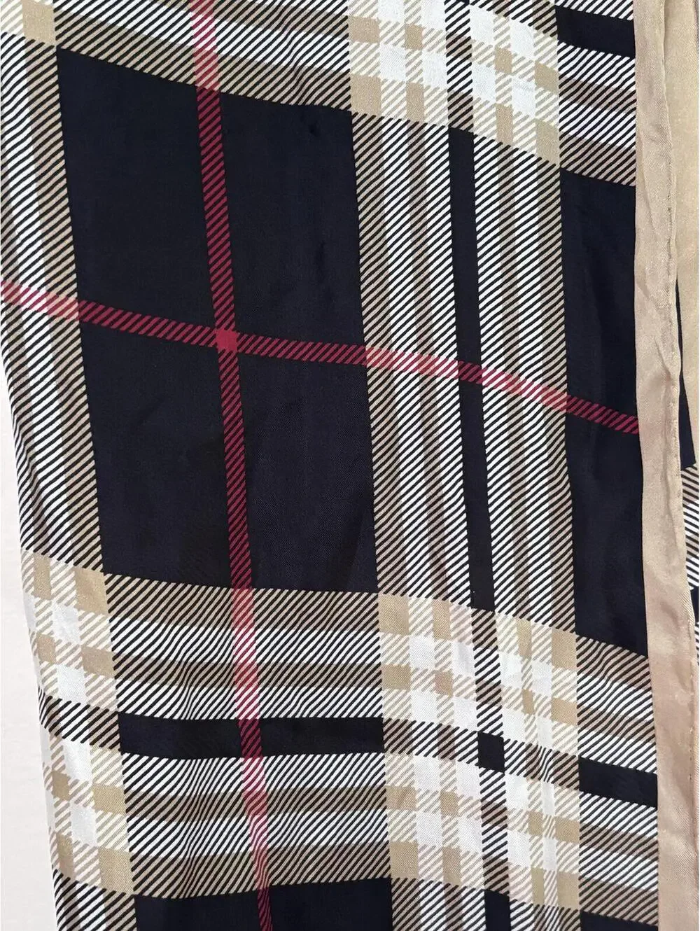 Black, Tan & Red Silk Hair‎ Scarf 13
